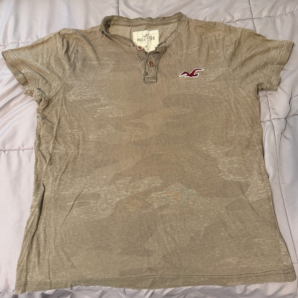 Hollister Olive Green Henley Shirt